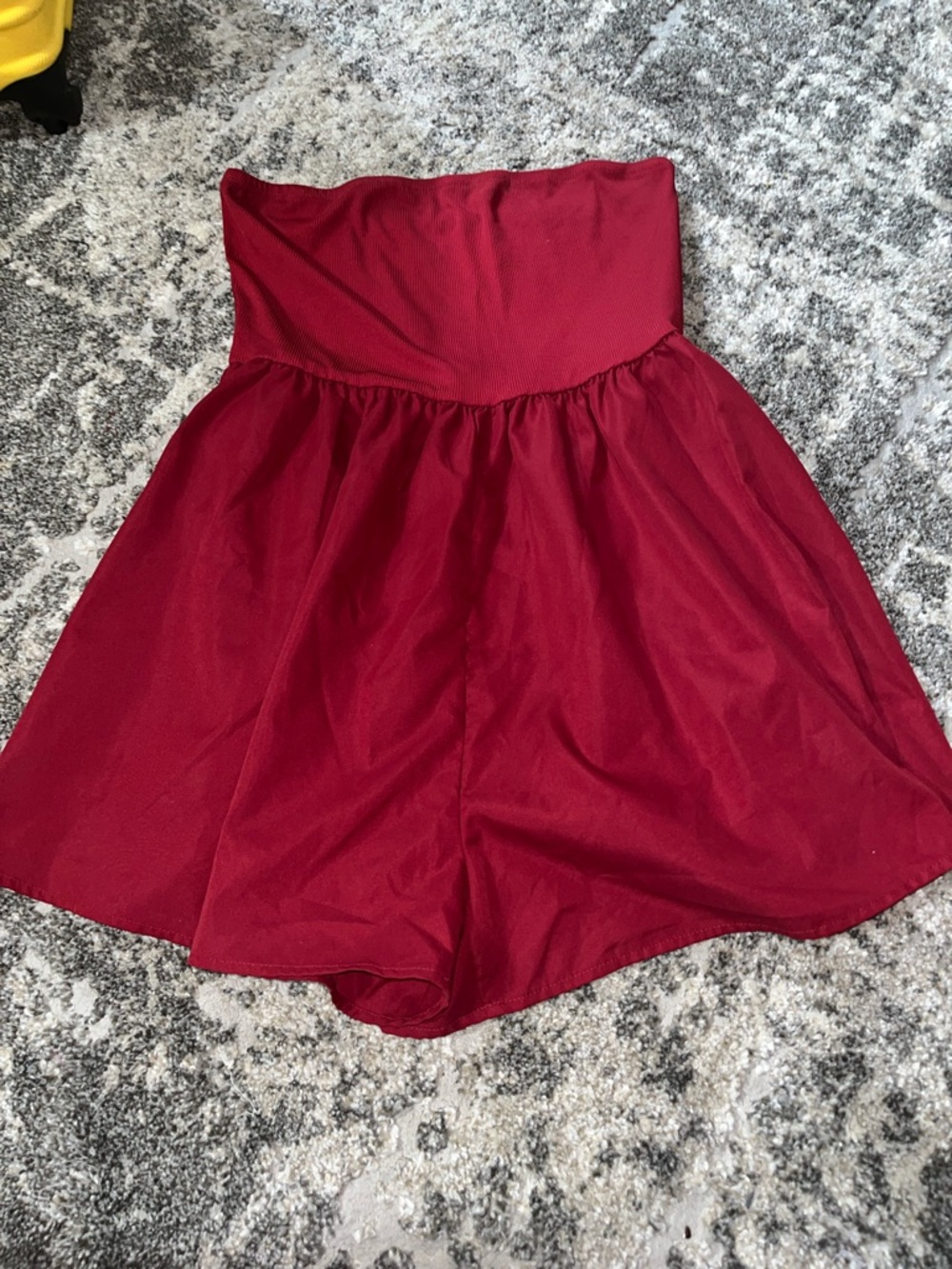 SHEIN Red Strapless Romper